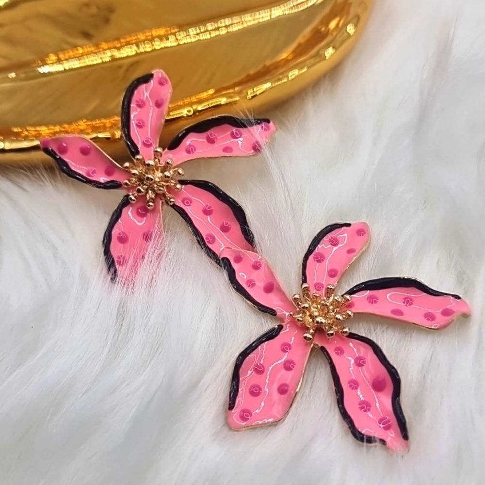 New! ZARA tropical flower stud earrings